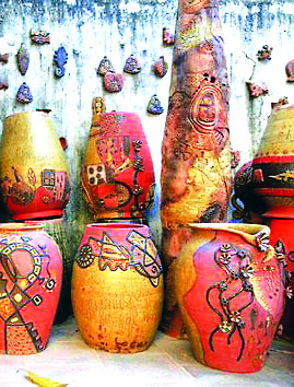 Diversified pottery products from famous traditional village